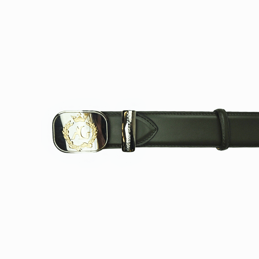 Green Alloro Calfskin Belt - Angelo Galasso - Luxury Italian Menswear London