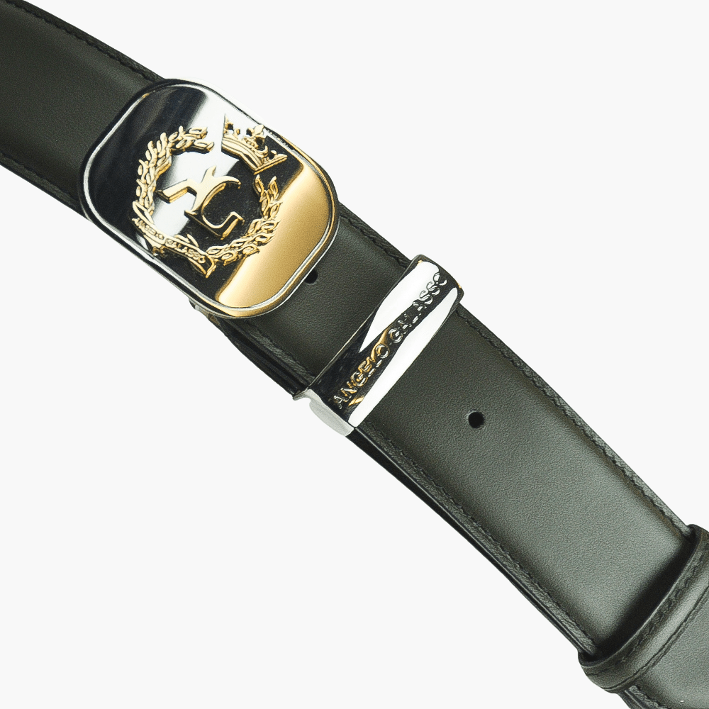 Green Alloro Calfskin Belt - Angelo Galasso - Luxury Italian Menswear London