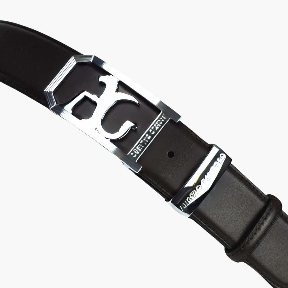 Brown Calfskin Belt with AG Buckle - AG23WCCOL05