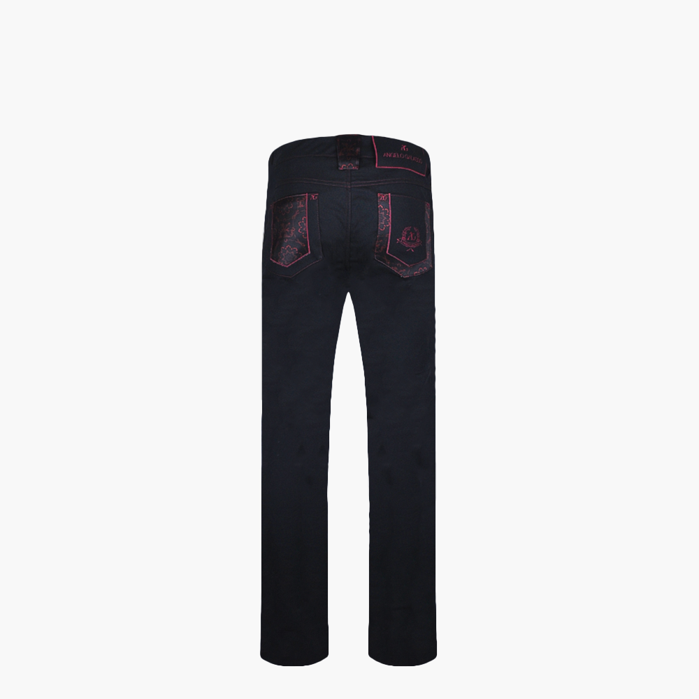 Black Alloro Jeans with Silk Inserts -
