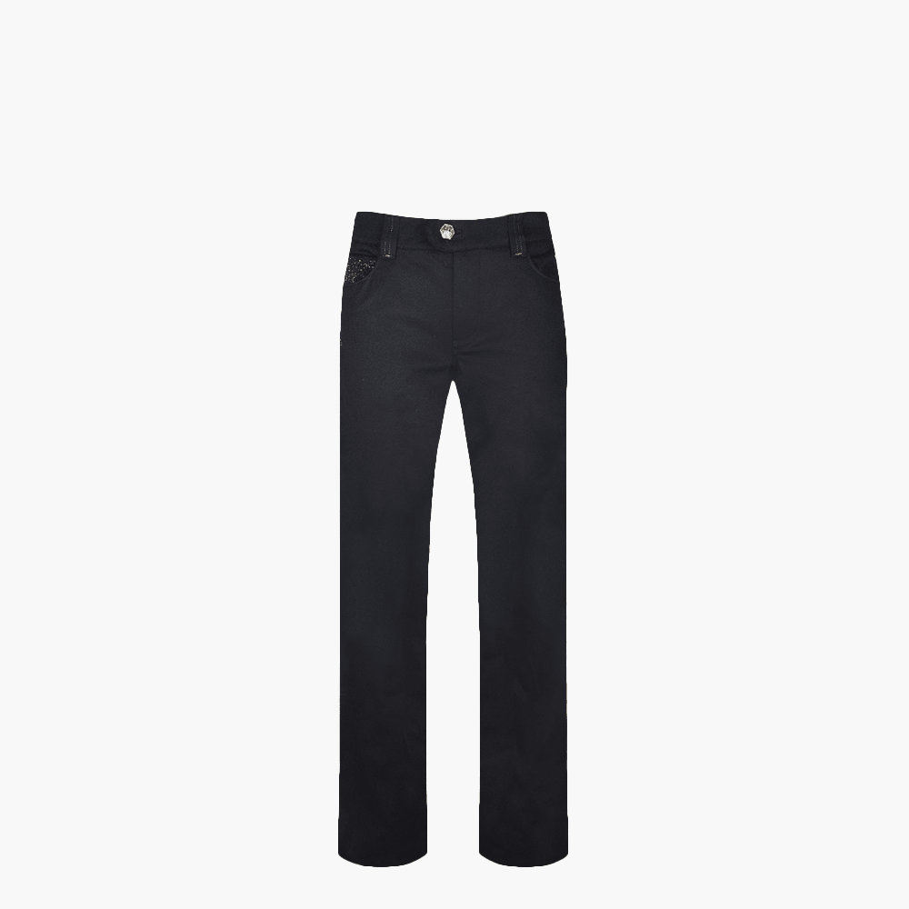Black Glitter Jeans with Gold Hexagonal Logo - Angelo Galasso - Luxury Italian Menswear London