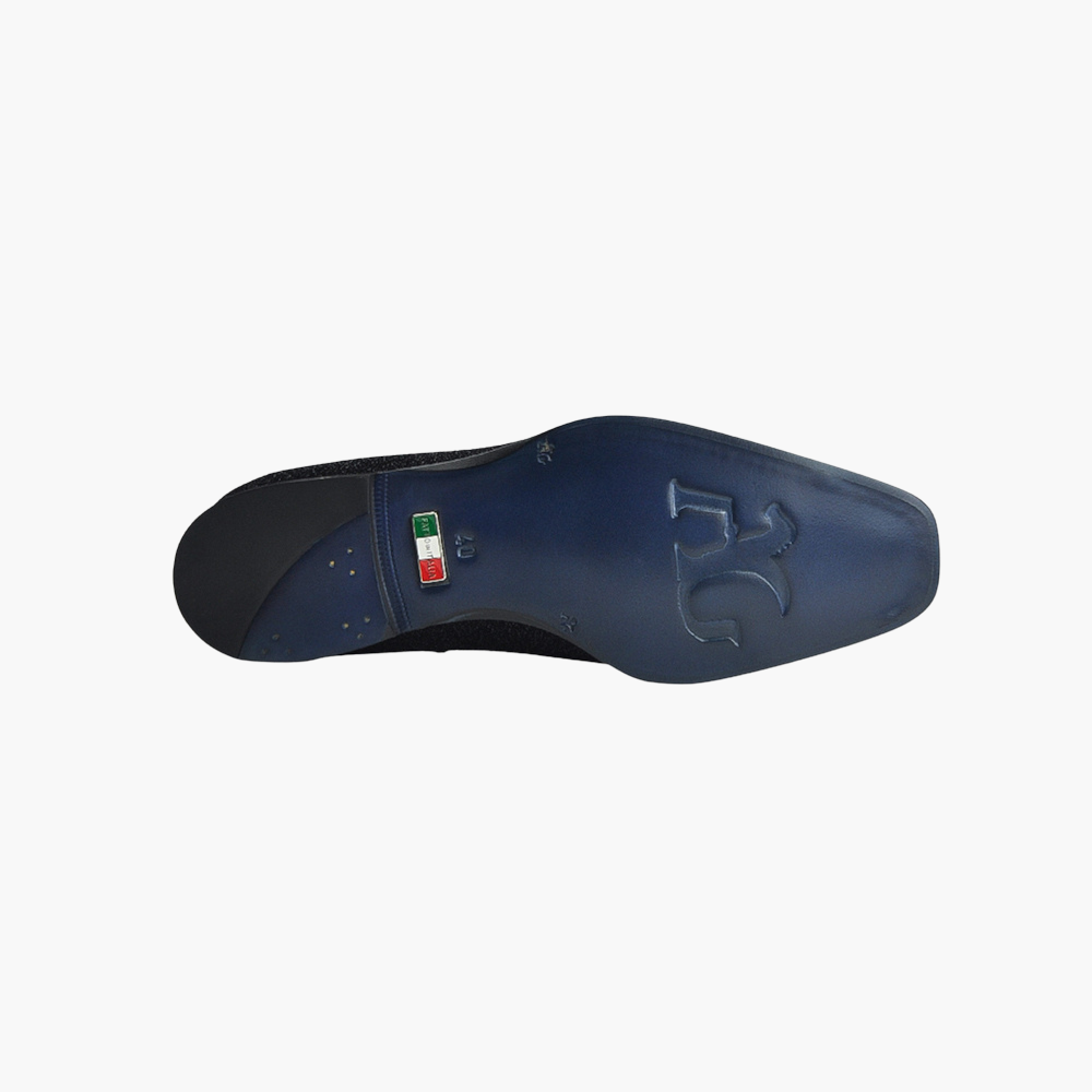 Black Glitter Canvas Alloro Slip-on Shoes - AG23WSGAL01