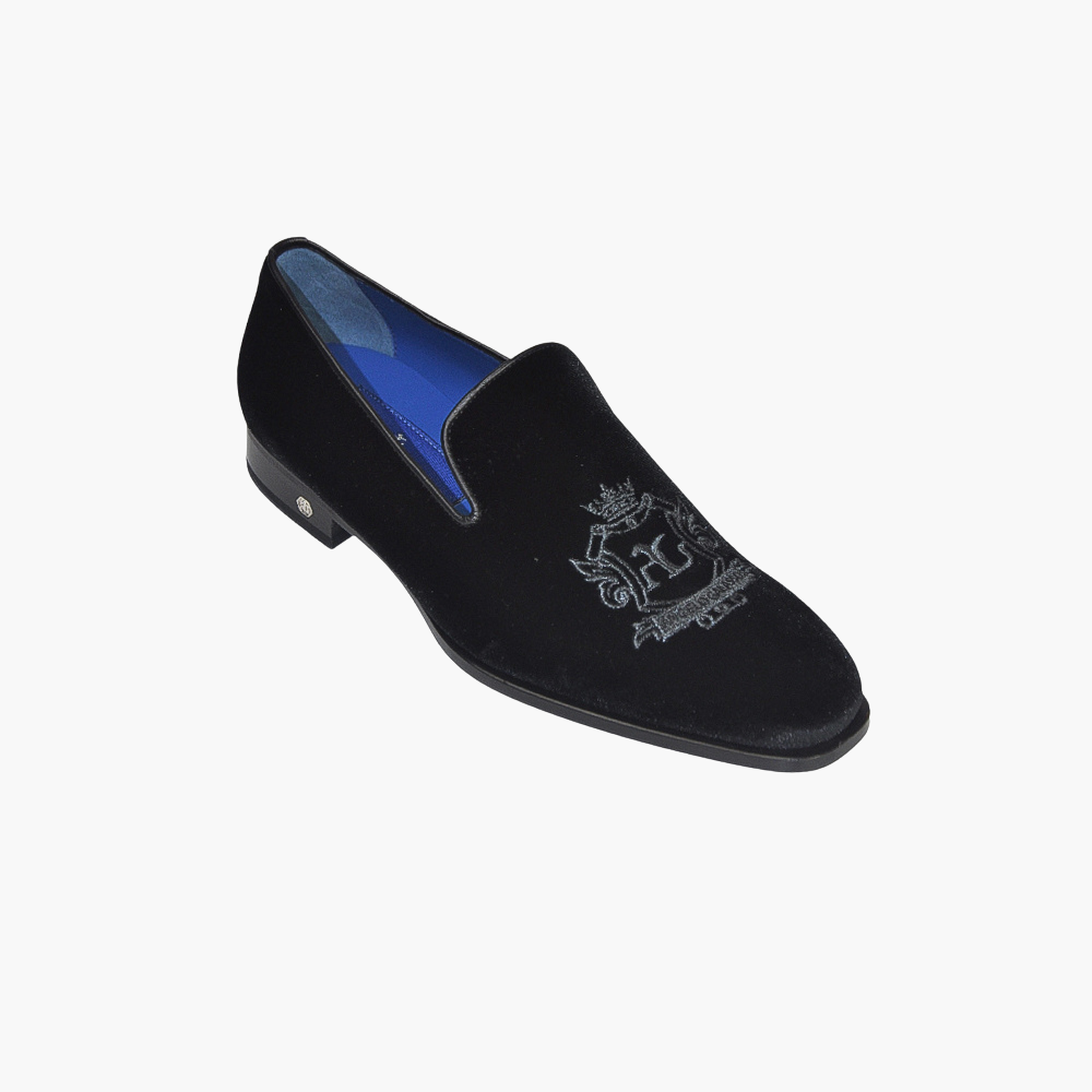 Black Velvet Araldica Slip-on Shoes - AG23WSGAL02