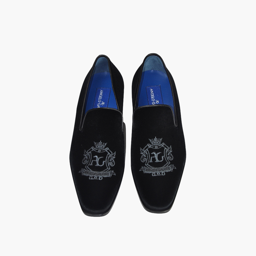 Black Velvet Araldica Slip-on Shoes - AG23WSGAL02