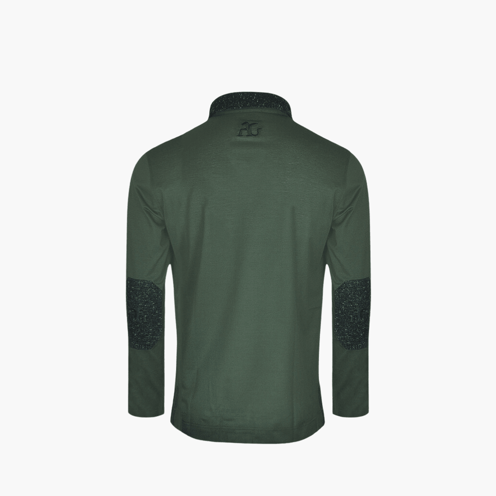 Green AG Long-Sleeve Polo - Angelo Galasso - Luxury Italian Menswear London