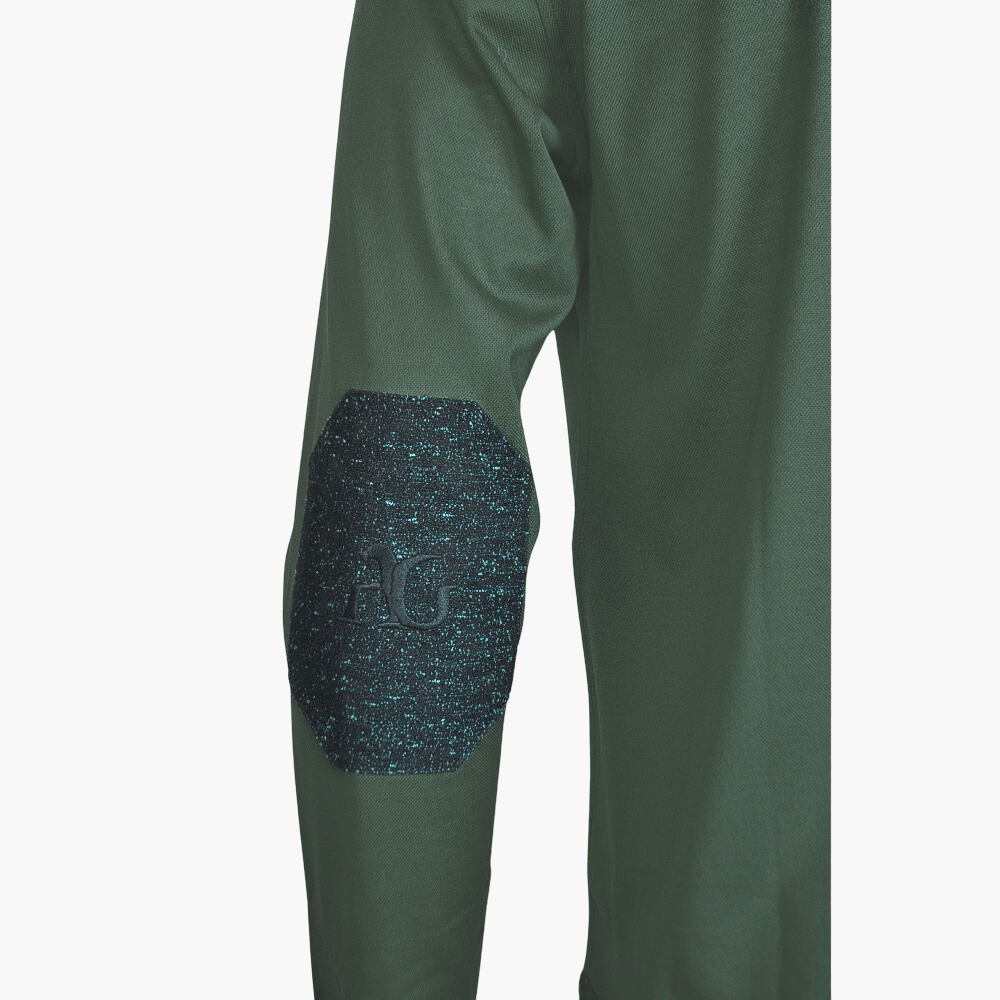 Green AG Long-Sleeve Polo - Angelo Galasso - Luxury Italian Menswear London