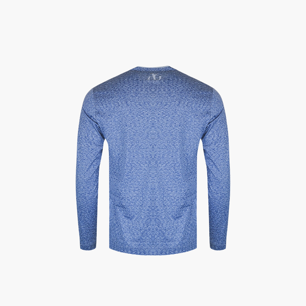 Melange Blue Long-Sleeve Crown T-Shirt - AG23WTTSH02