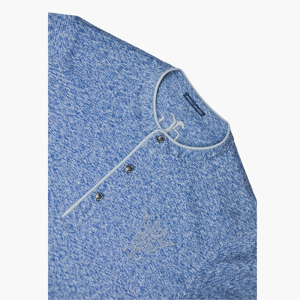 Melange Blue Long-Sleeve Crown T-Shirt - AG23WTTSH02