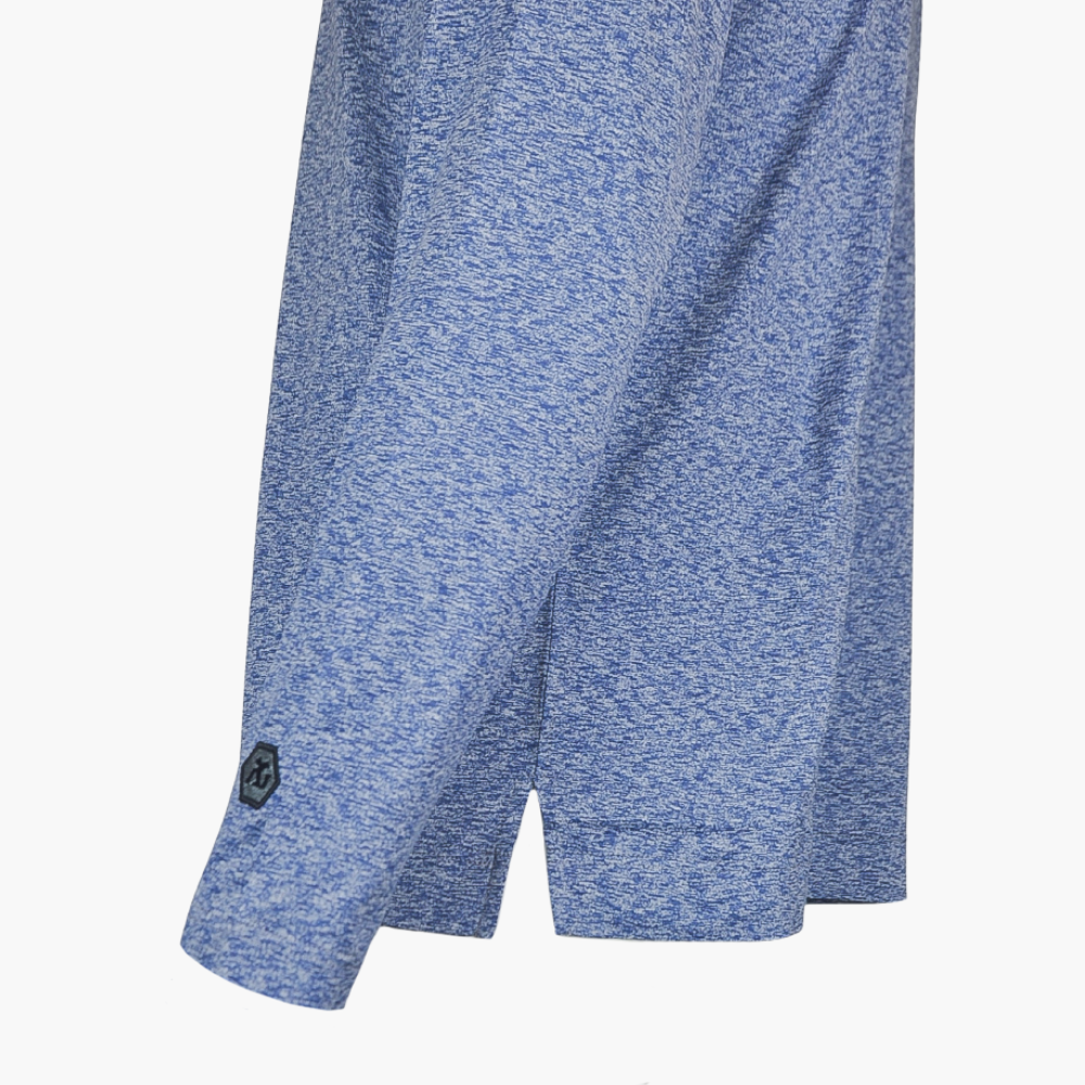 Melange Blue Long-Sleeve Crown T-Shirt - AG23WTTSH02