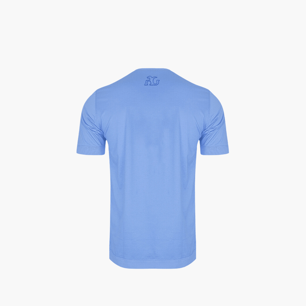Light Blue Shield T-Shirt - Angelo Galasso - Luxury Italian Menswear London