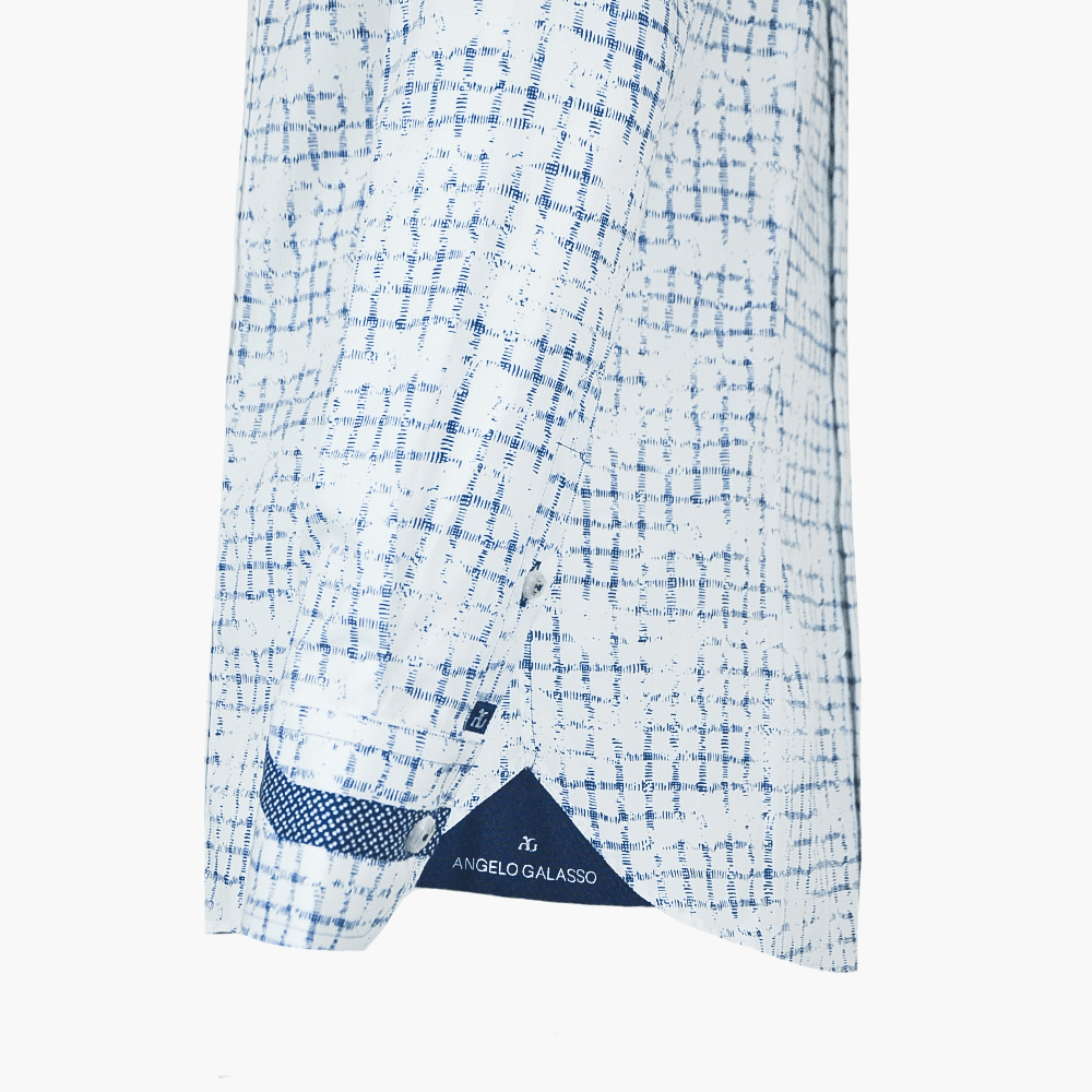 White & Blue Fading Stripes Shirt - Angelo Galasso - Luxury Italian Menswear London