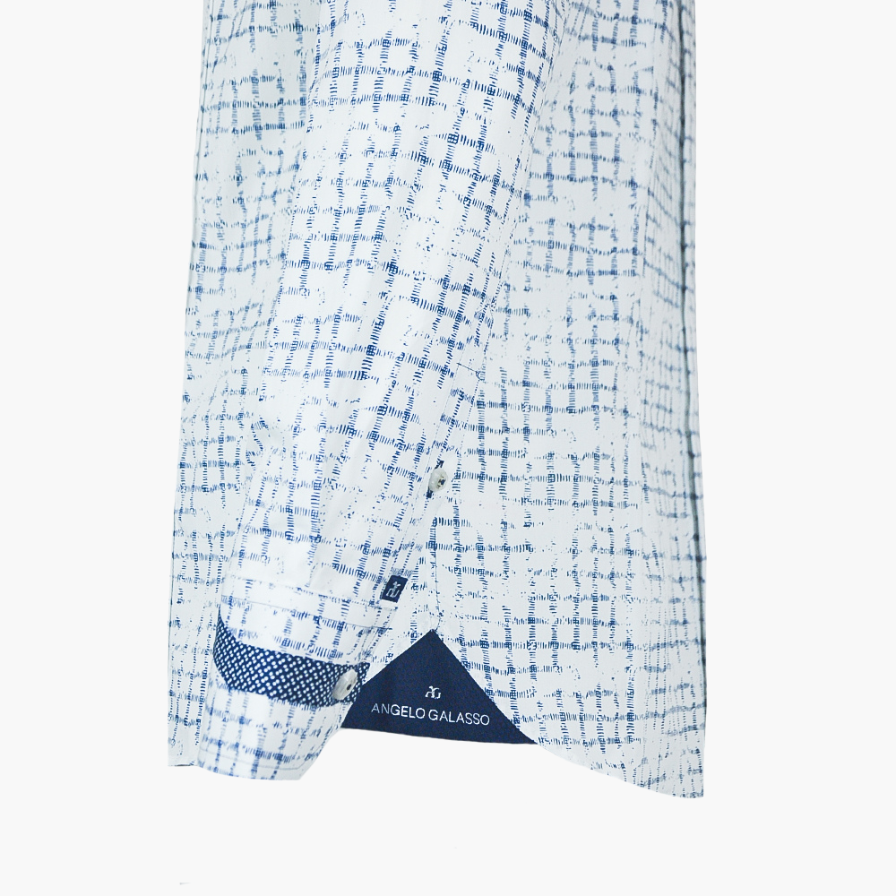 White & Blue Fading Stripes Shirt - AG24S1HAS04