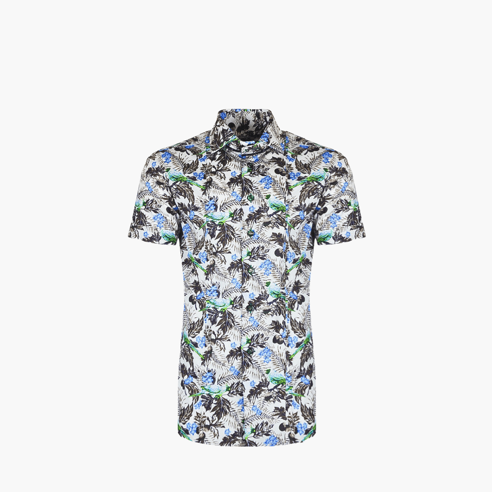 AG Tropical Short Sleeves Shirt - Angelo Galasso - Luxury Italian Menswear London