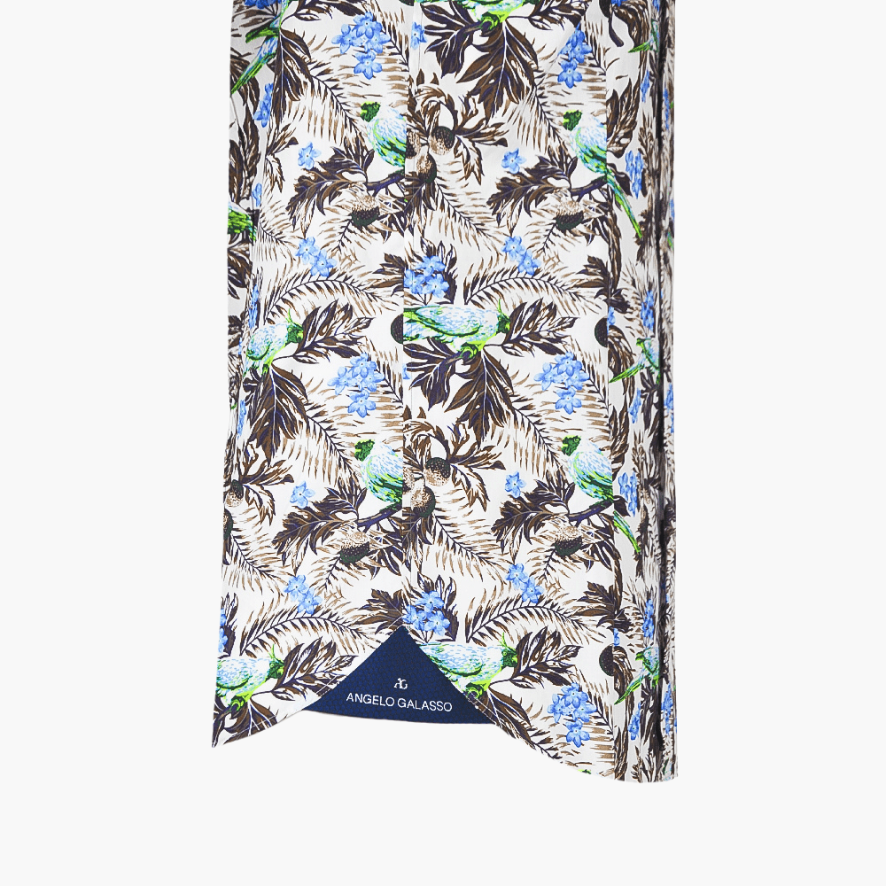 AG Tropical Short Sleeves Shirt - Angelo Galasso - Luxury Italian Menswear London