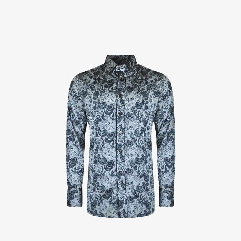Grey & Black Paisley Shirt