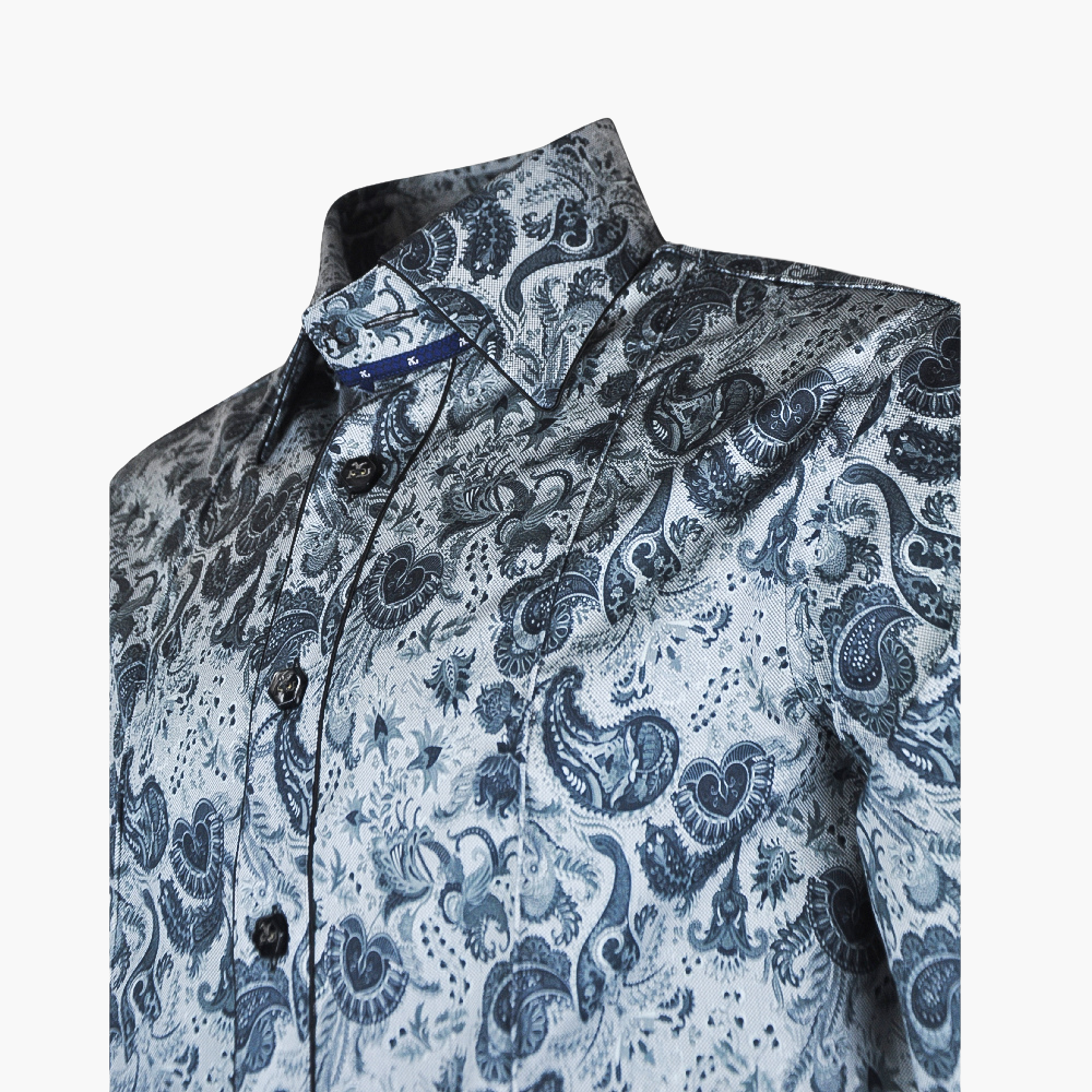Grey & Black Paisley Shirt