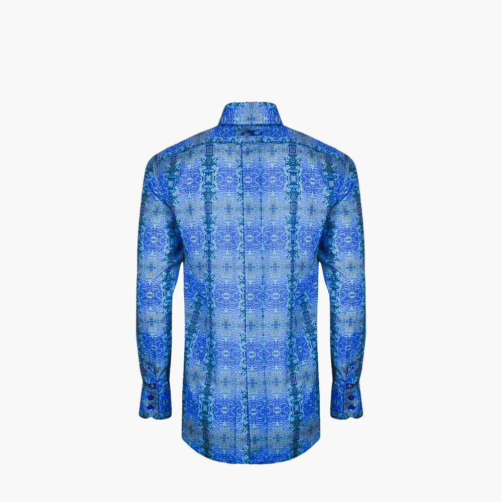 Blue & Green Monet Shirt - Angelo Galasso - Luxury Italian Menswear London
