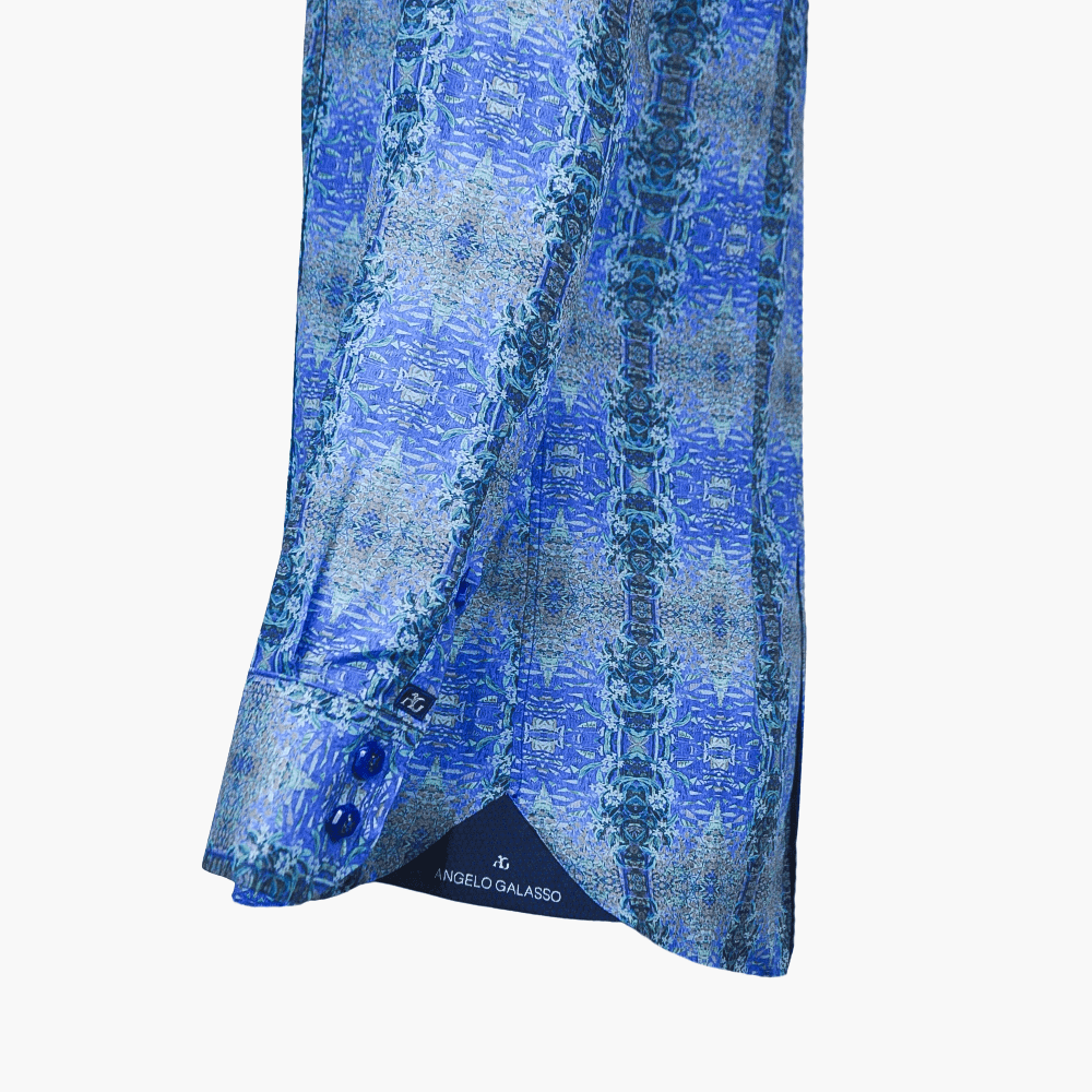 Blue & Green Monet Shirt - Angelo Galasso - Luxury Italian Menswear London