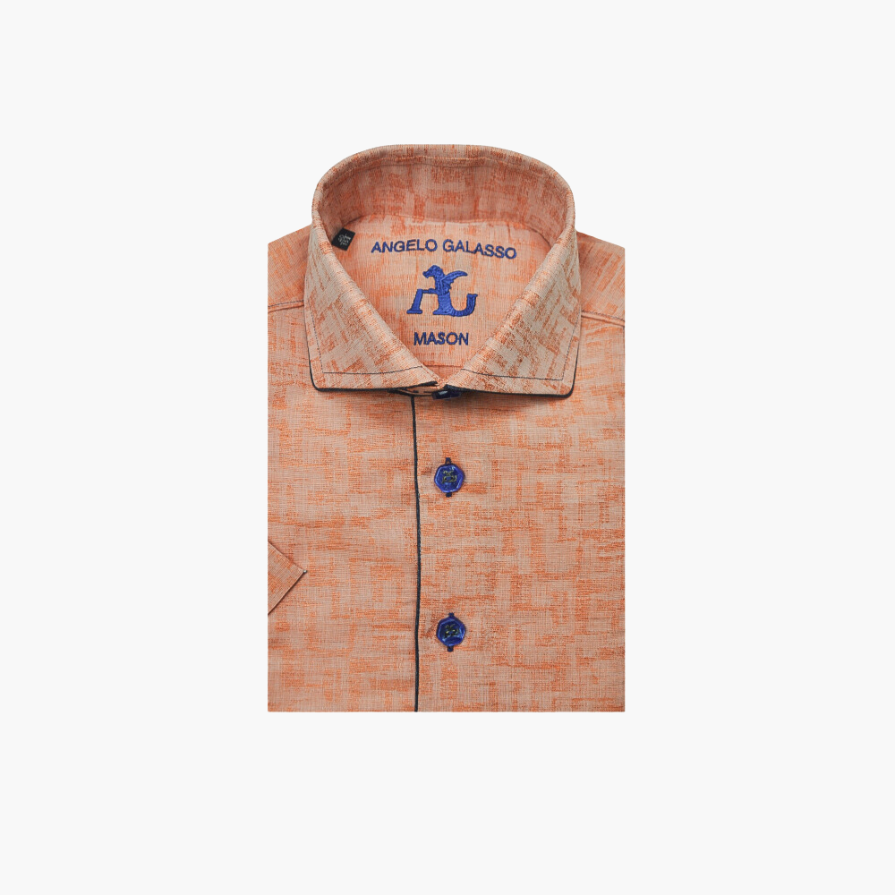 Orange Short Sleeves Mason Shirt - AG24S1HAS12