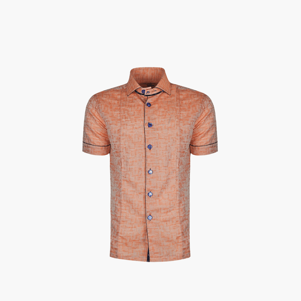 Orange Short Sleeves Mason Shirt - Angelo Galasso - Luxury Italian Menswear London