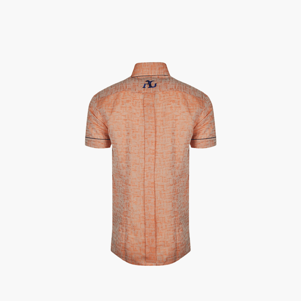 Orange Short Sleeves Mason Shirt - Angelo Galasso - Luxury Italian Menswear London