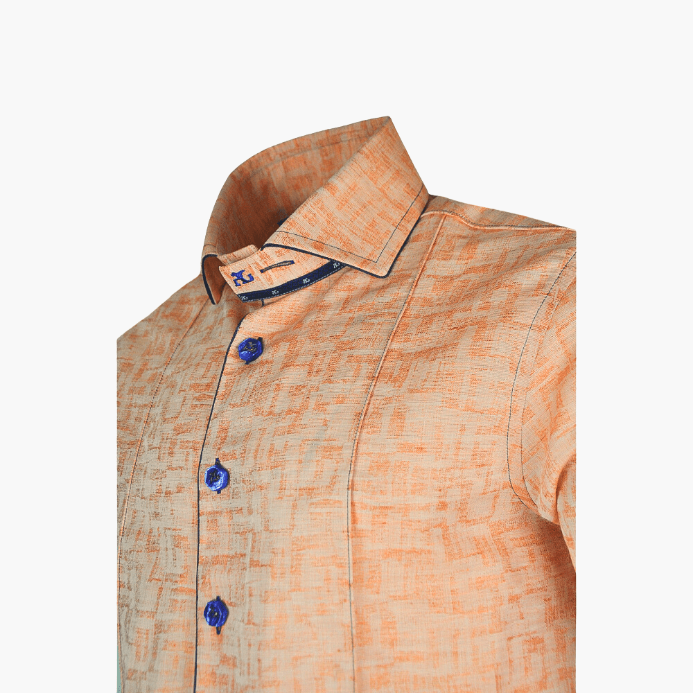 Orange Short Sleeves Mason Shirt - Angelo Galasso - Luxury Italian Menswear London