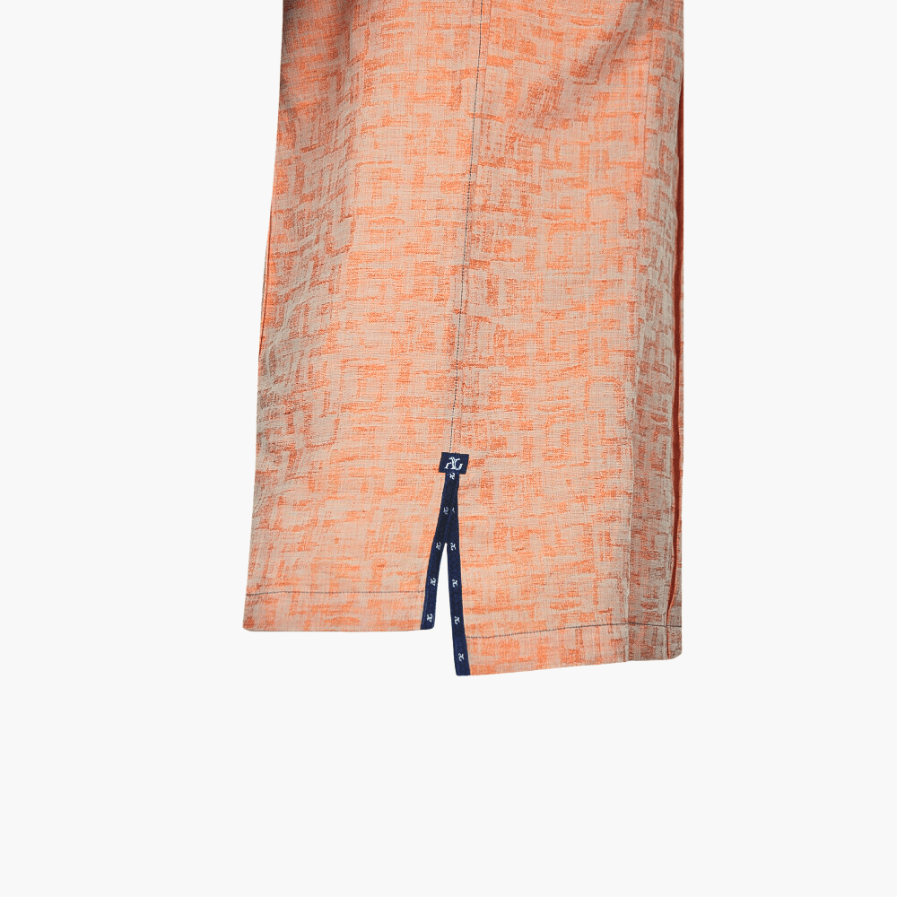 Orange Short Sleeves Mason Shirt - Angelo Galasso - Luxury Italian Menswear London