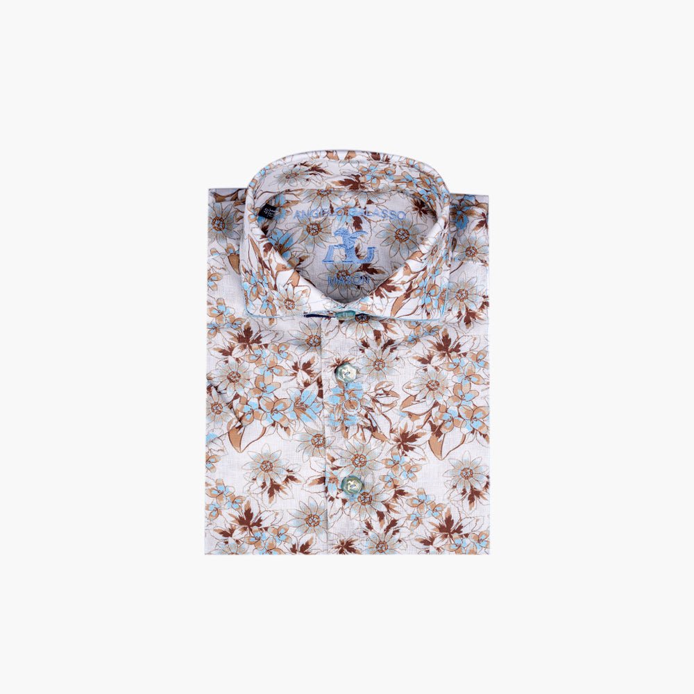Floral Short Sleeves Shirt - Angelo Galasso - Luxury Italian Menswear London