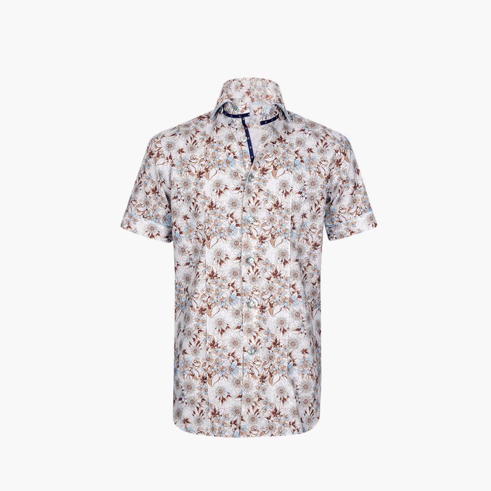 Floral Short Sleeves Shirt - Angelo Galasso - Luxury Italian Menswear London
