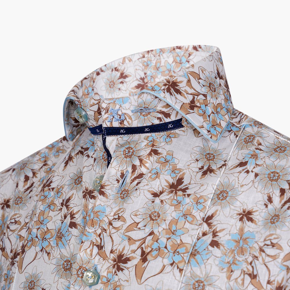 Floral Short Sleeves Shirt - Angelo Galasso - Luxury Italian Menswear London