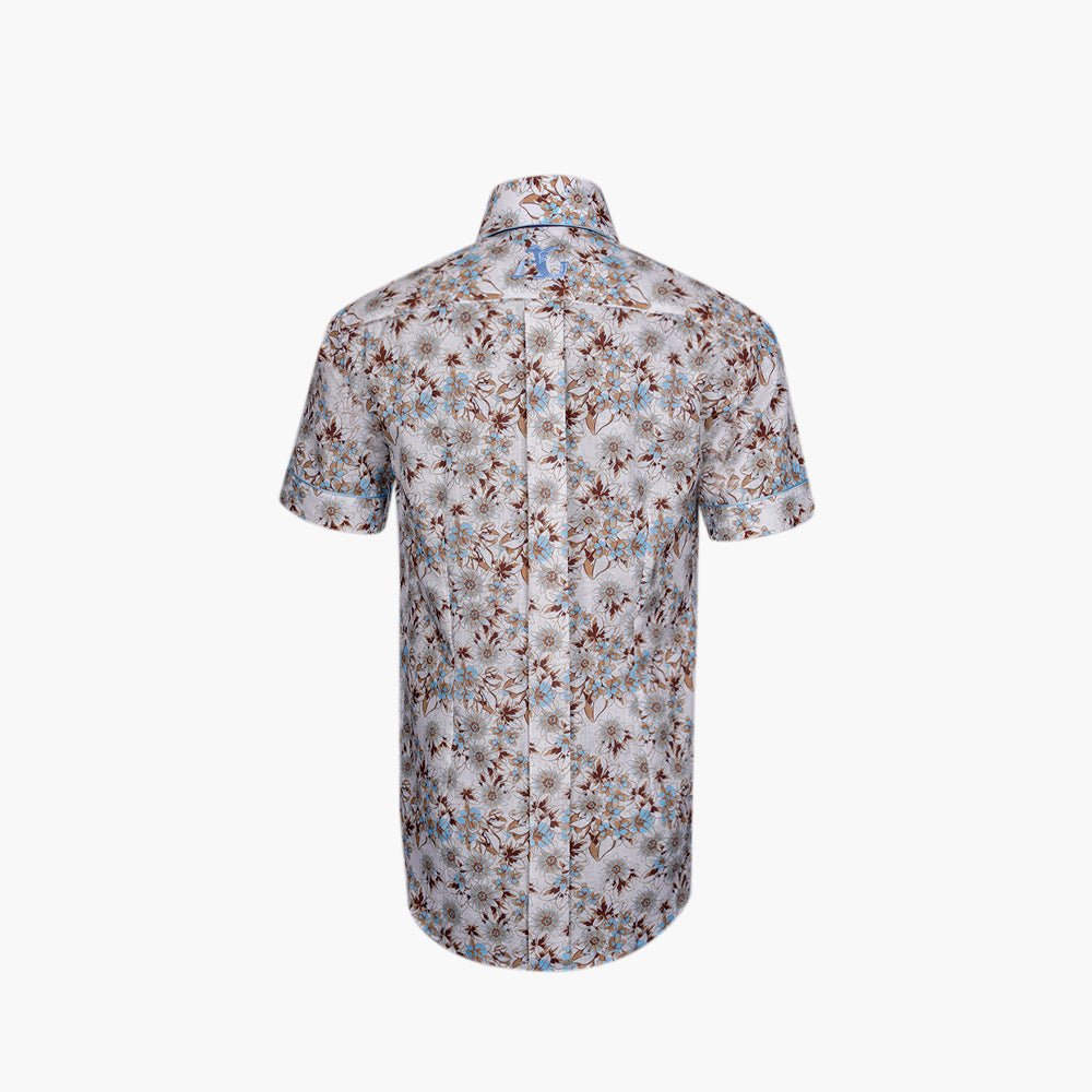 Floral Short Sleeves Shirt - Angelo Galasso - Luxury Italian Menswear London