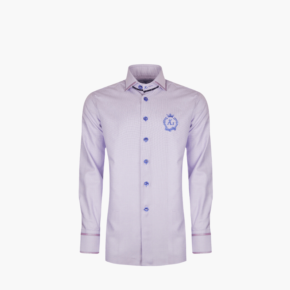 Angelo Galasso Lilac Twill Alloro Shirt - Angelo Galasso - Luxury Italian Menswear London