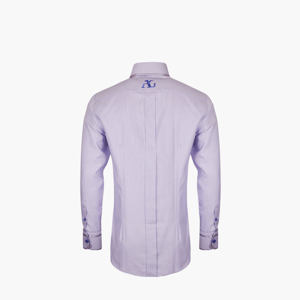 Angelo Galasso Lilac Twill Alloro Shirt - Angelo Galasso - Luxury Italian Menswear London
