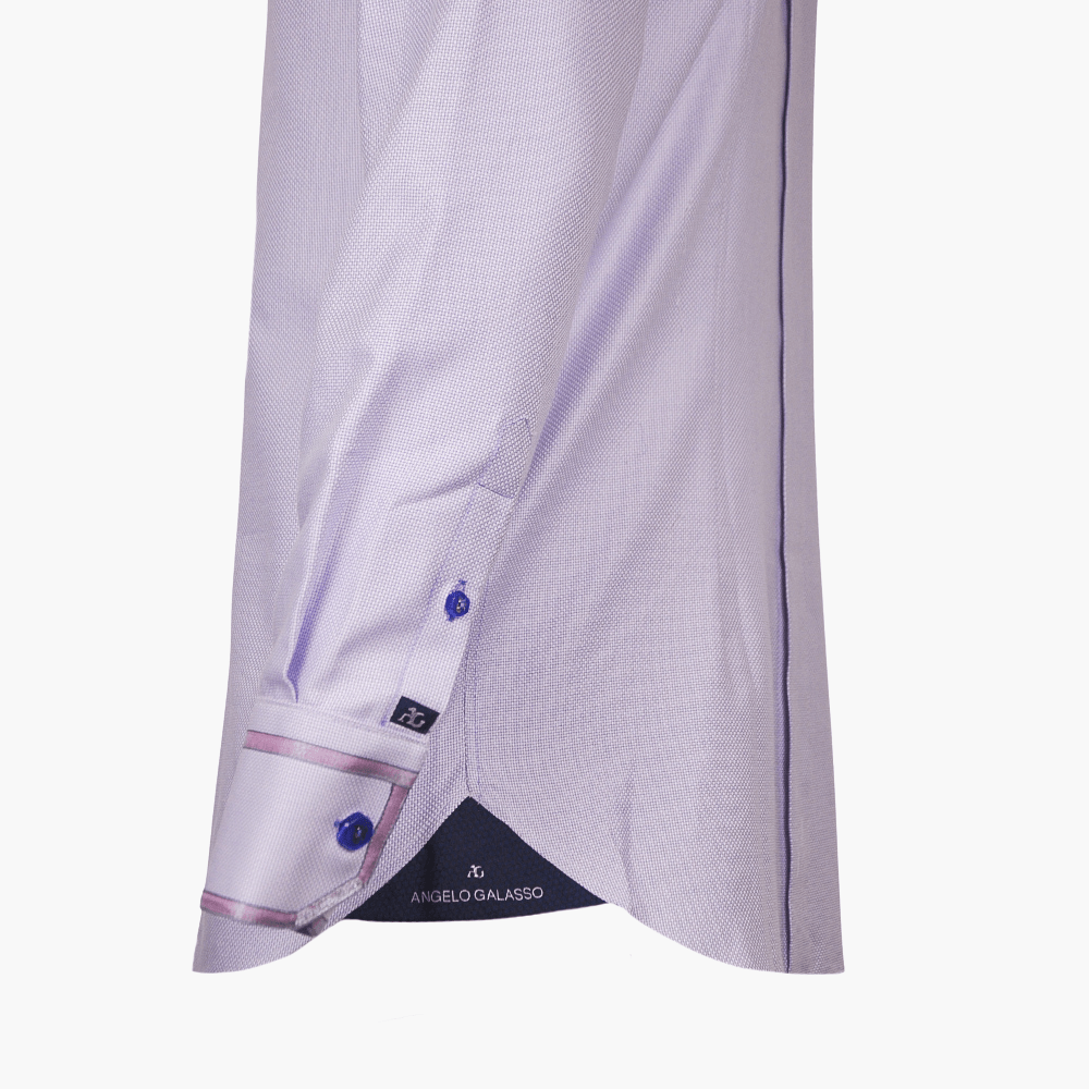 Angelo Galasso Lilac Twill Alloro Shirt - Angelo Galasso - Luxury Italian Menswear London
