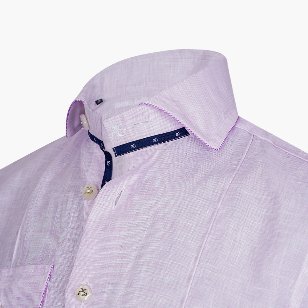 Lilac Linen Short Sleeves Shirt