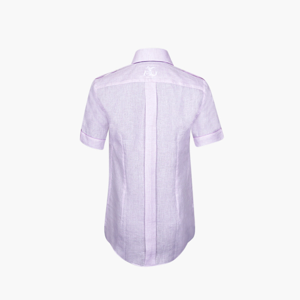 Lilac Linen Short Sleeves Shirt