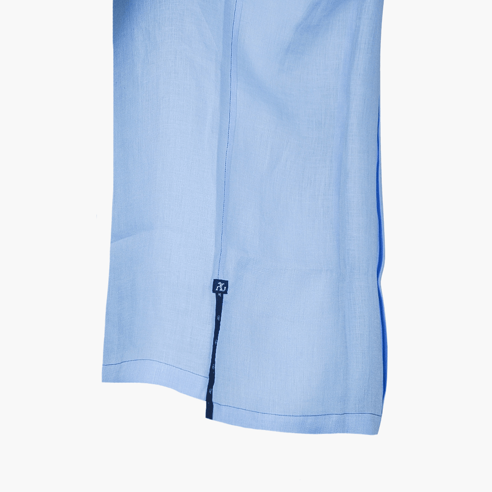 Light Blue Mao Collar AG Crown Shirt - Angelo Galasso - Luxury Italian Menswear London
