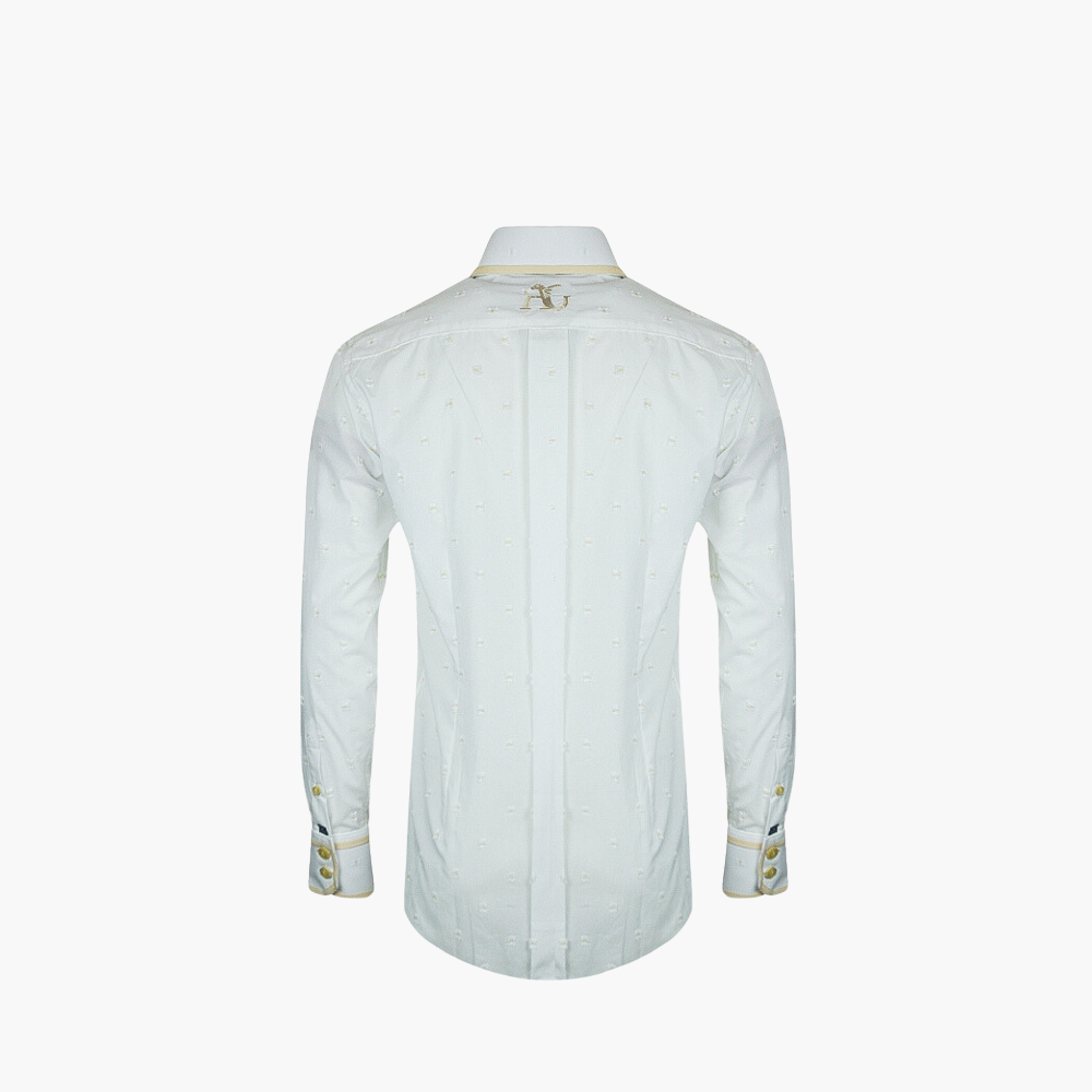 White & Beige Fil Coupe Alloro Shirt - AG24S1HAS19