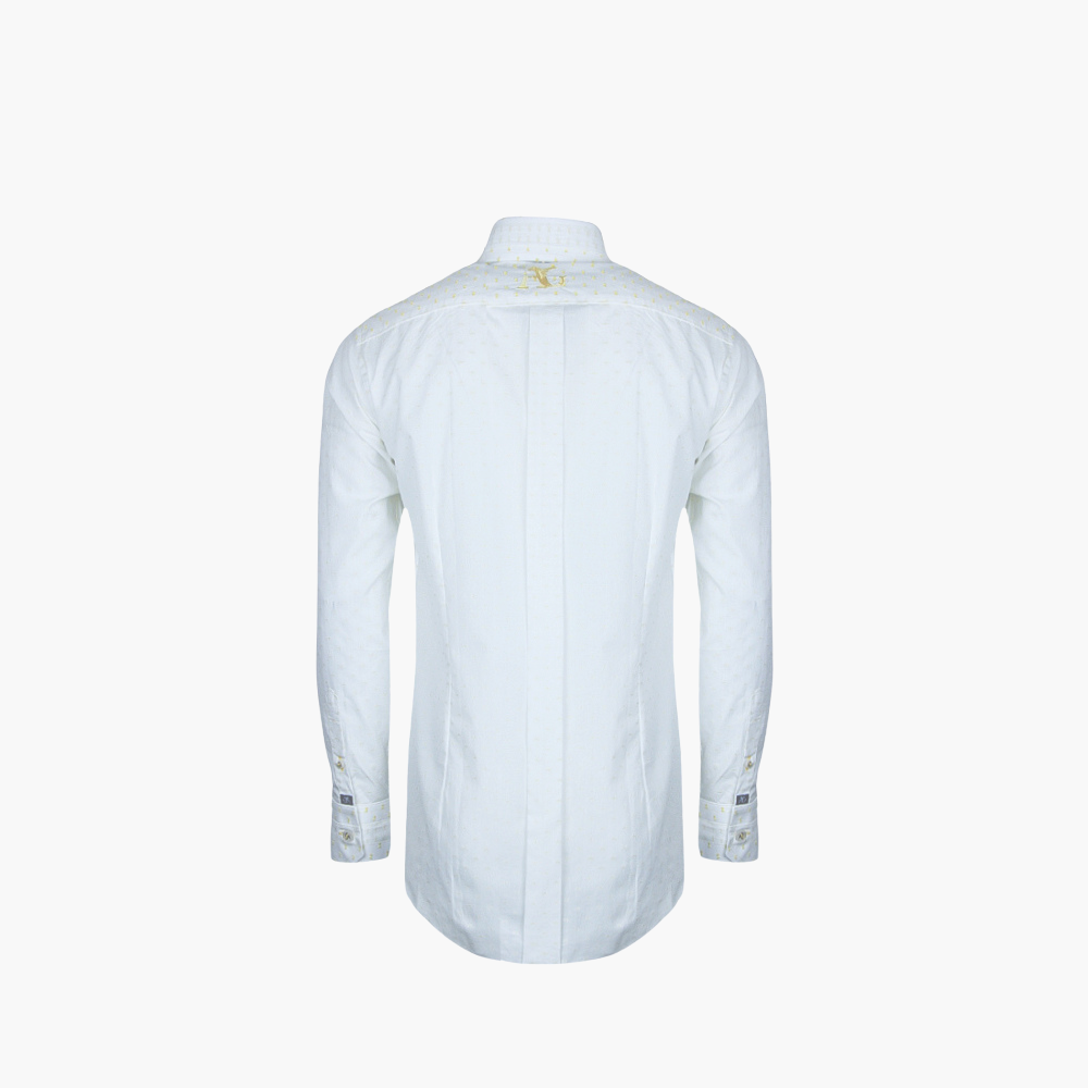 White & Yellow Fil Coupe Mason Shirt - AG24S1HAS22