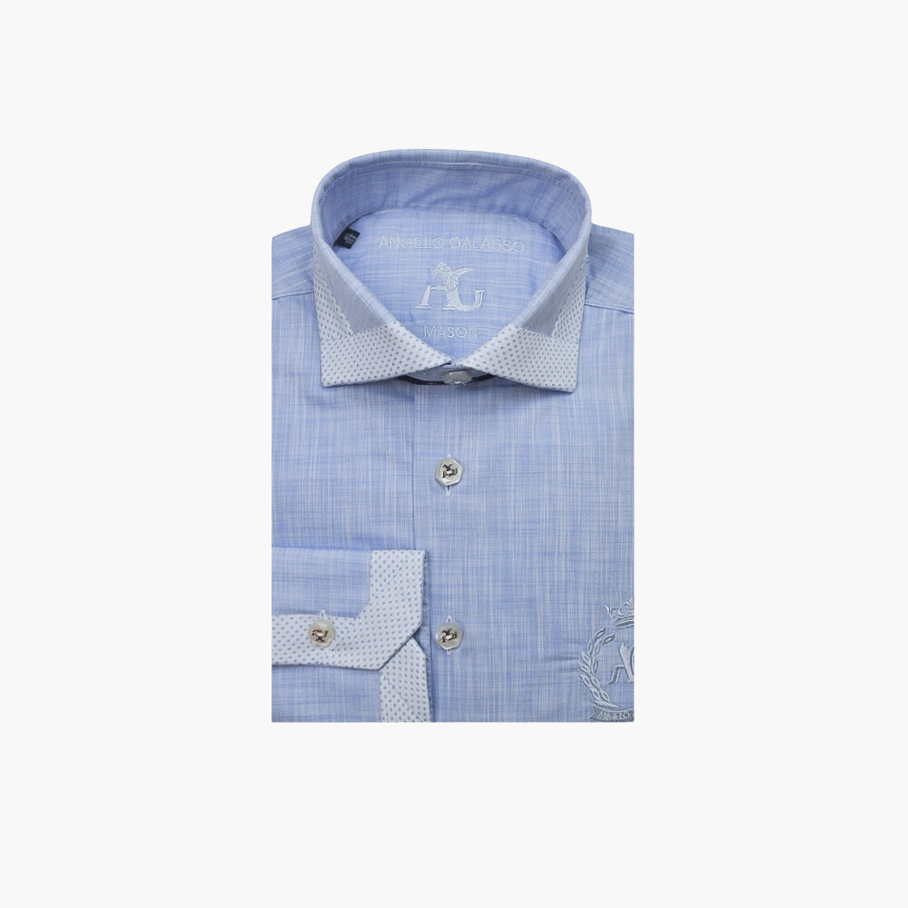 Light Blue Alloro Linen Mason Shirt - AG24S1HAS25