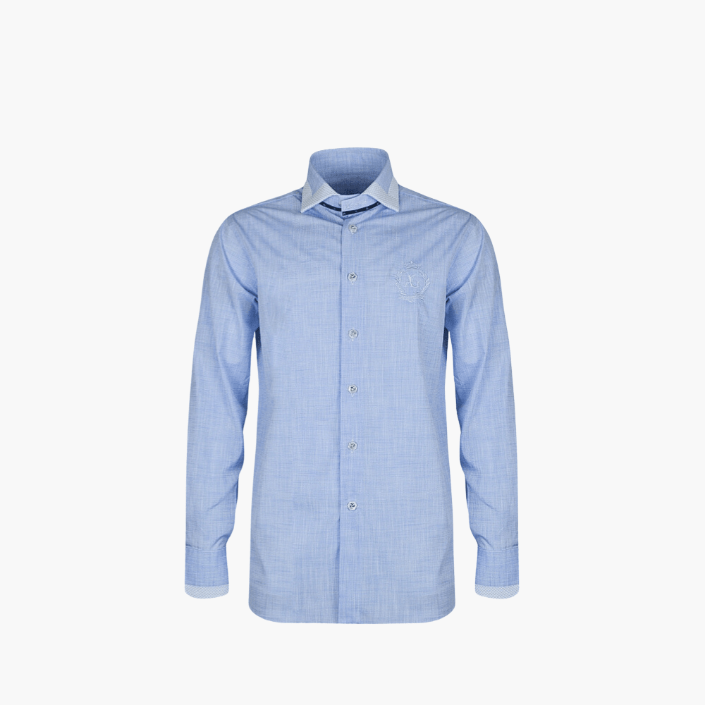 Light Blue Alloro Linen Mason Shirt - Angelo Galasso - Luxury Italian Menswear London