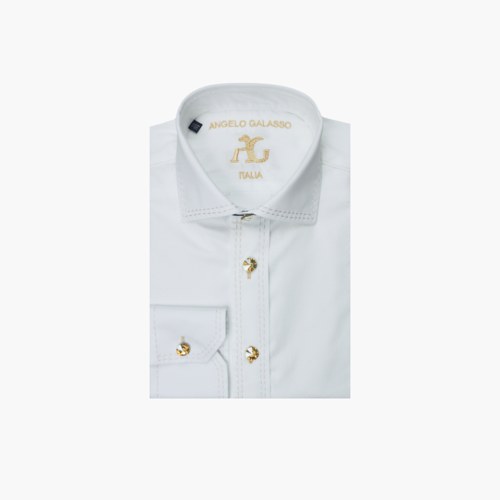 White & Gold Swarovski Shirt -