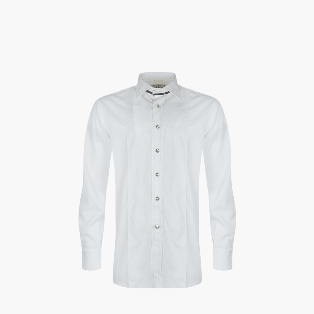 White & Gold Swarovski Shirt - Angelo Galasso - Luxury Italian Menswear London