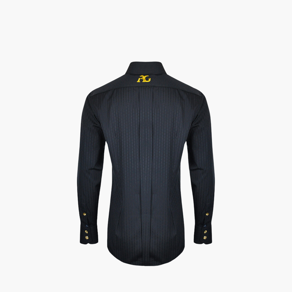 Black Stripes Gold Alloro Corleone Shirt - AG24S1HAS28