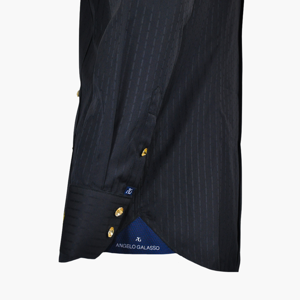 Black Stripes Gold Alloro Corleone Shirt - AG24S1HAS28