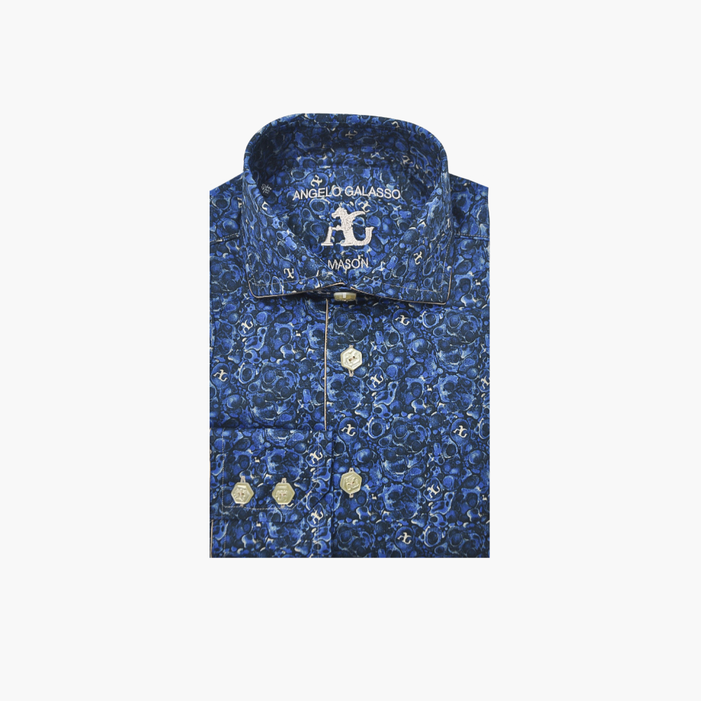 Blue Malachite AG Custom Print Mason Shirt - AG24S1HAS30