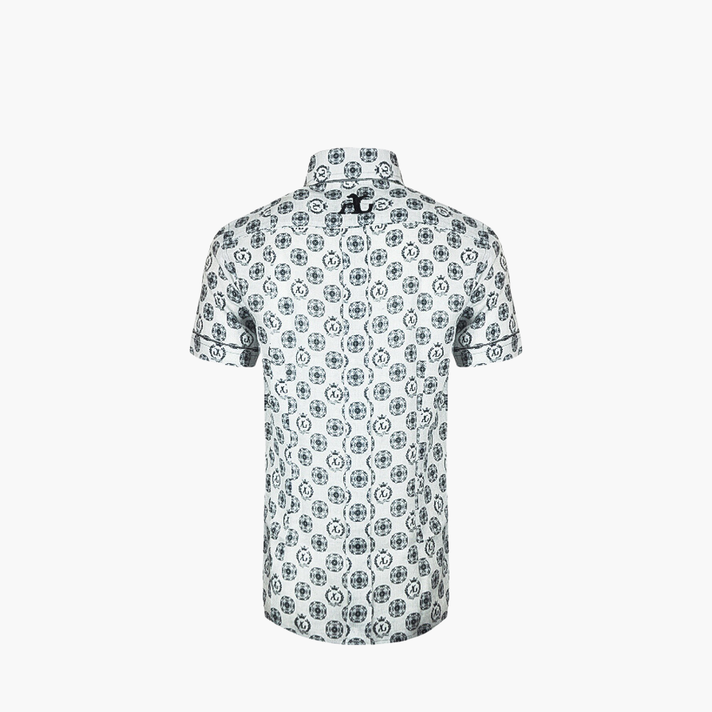 Black & Grey Alloro Print Short Sleeves - AG24S1HAS35