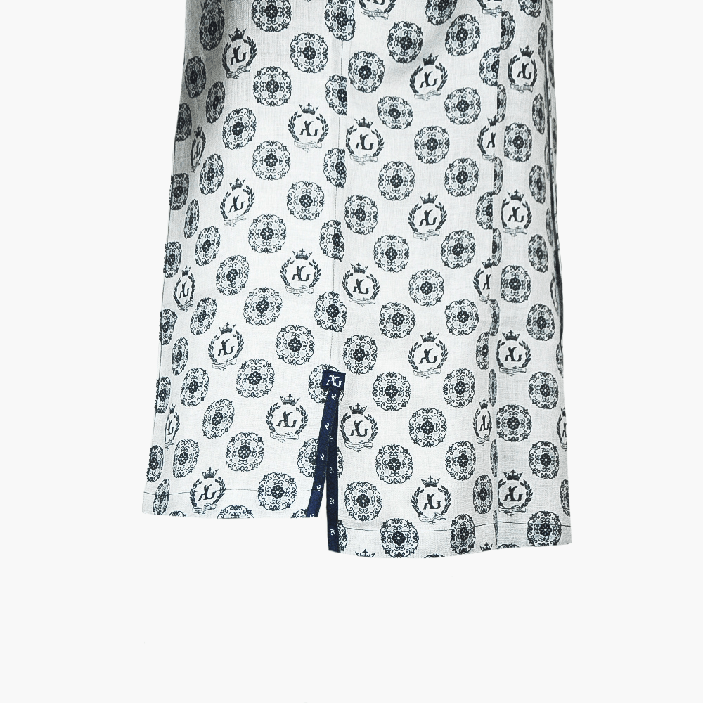 Black & Grey Alloro Print Short Sleeves - Angelo Galasso - Luxury Italian Menswear London
