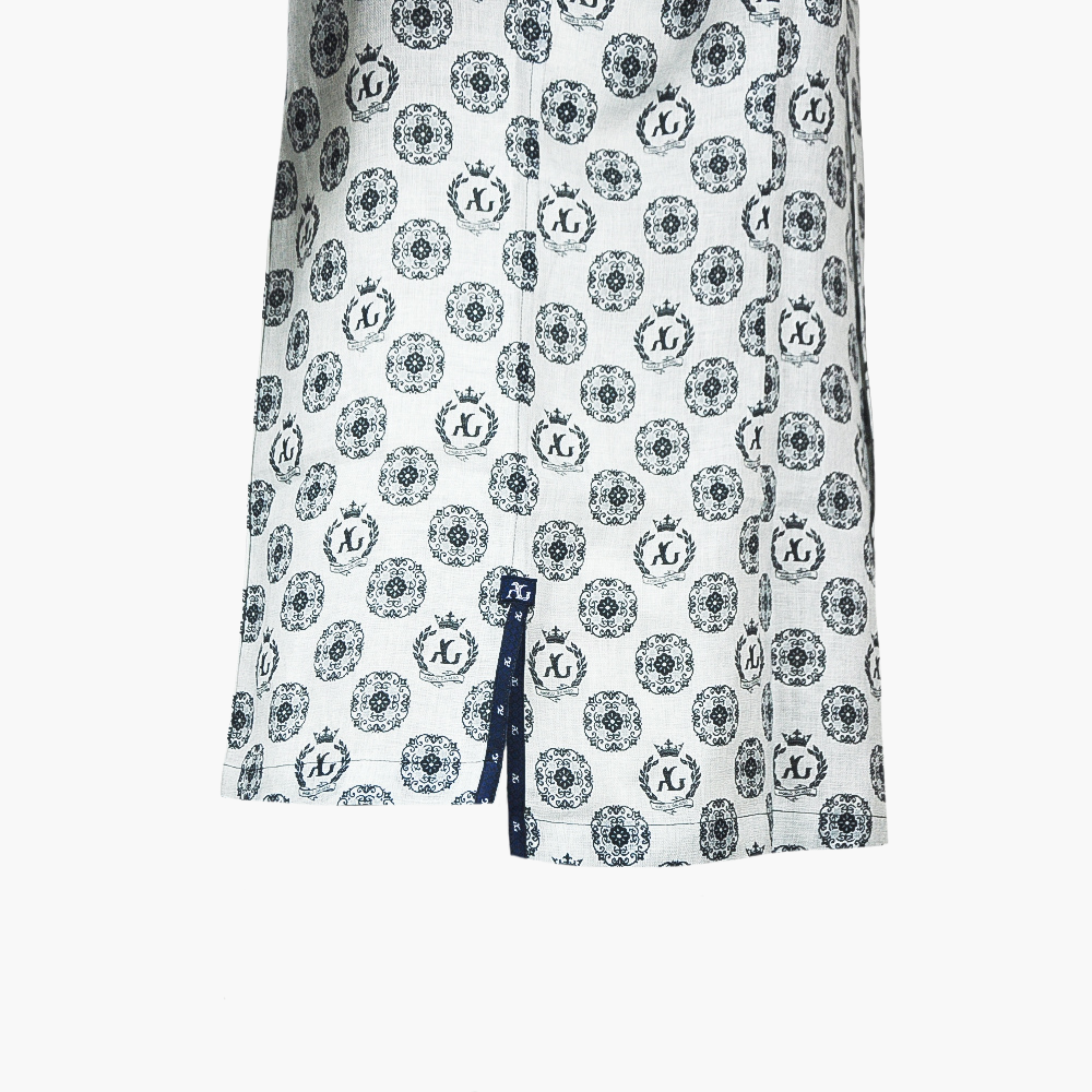 Black & Grey Alloro Print Short Sleeves - AG24S1HAS35