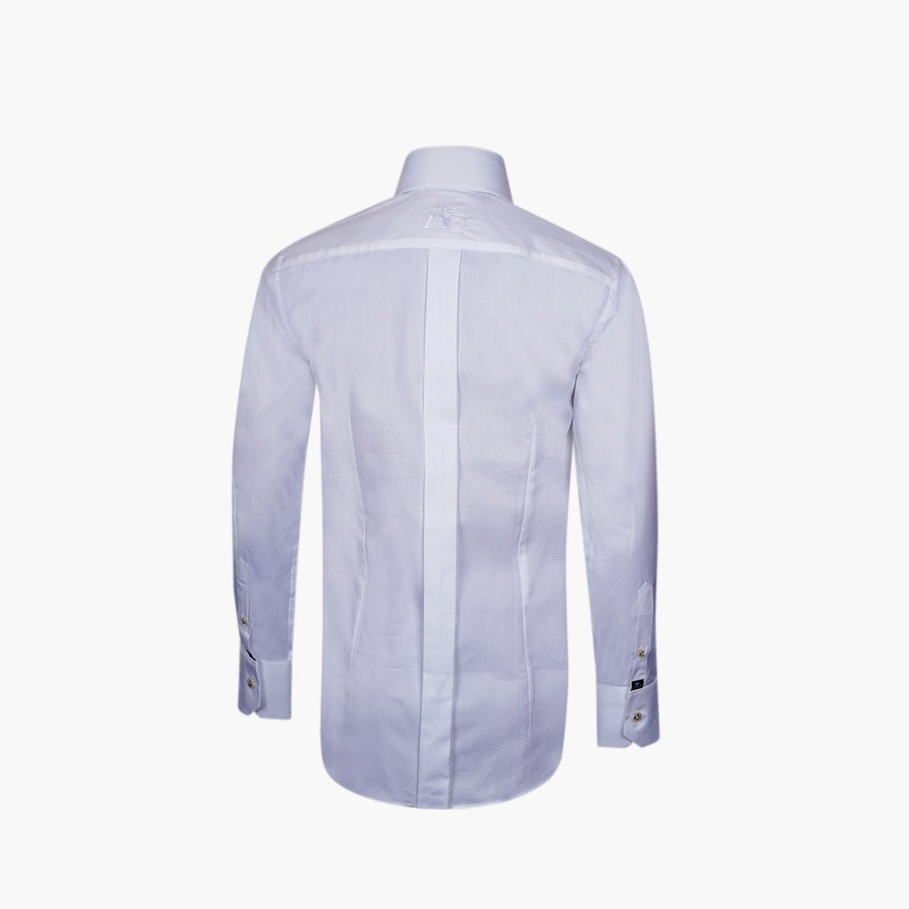 White Twill Mason Shirt - Angelo Galasso - Luxury Italian Menswear London